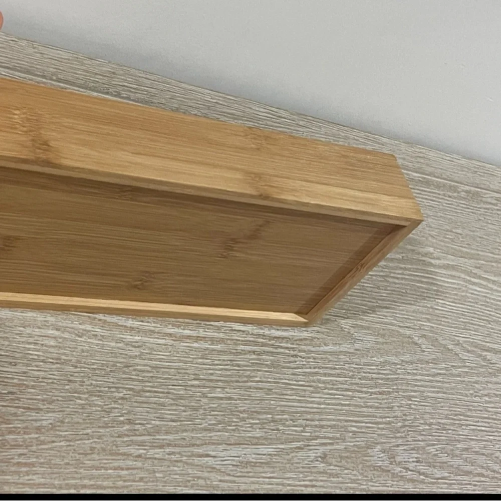Plastic Wrap & Foil wrap Dispenser Bamboo Cling Film Storage Box With Cutter